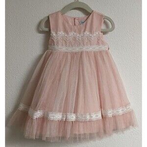 ABEL & LULU Beautiful Sleeveless Net Overlay Lace Trimmed Dress and Bloomers 36M